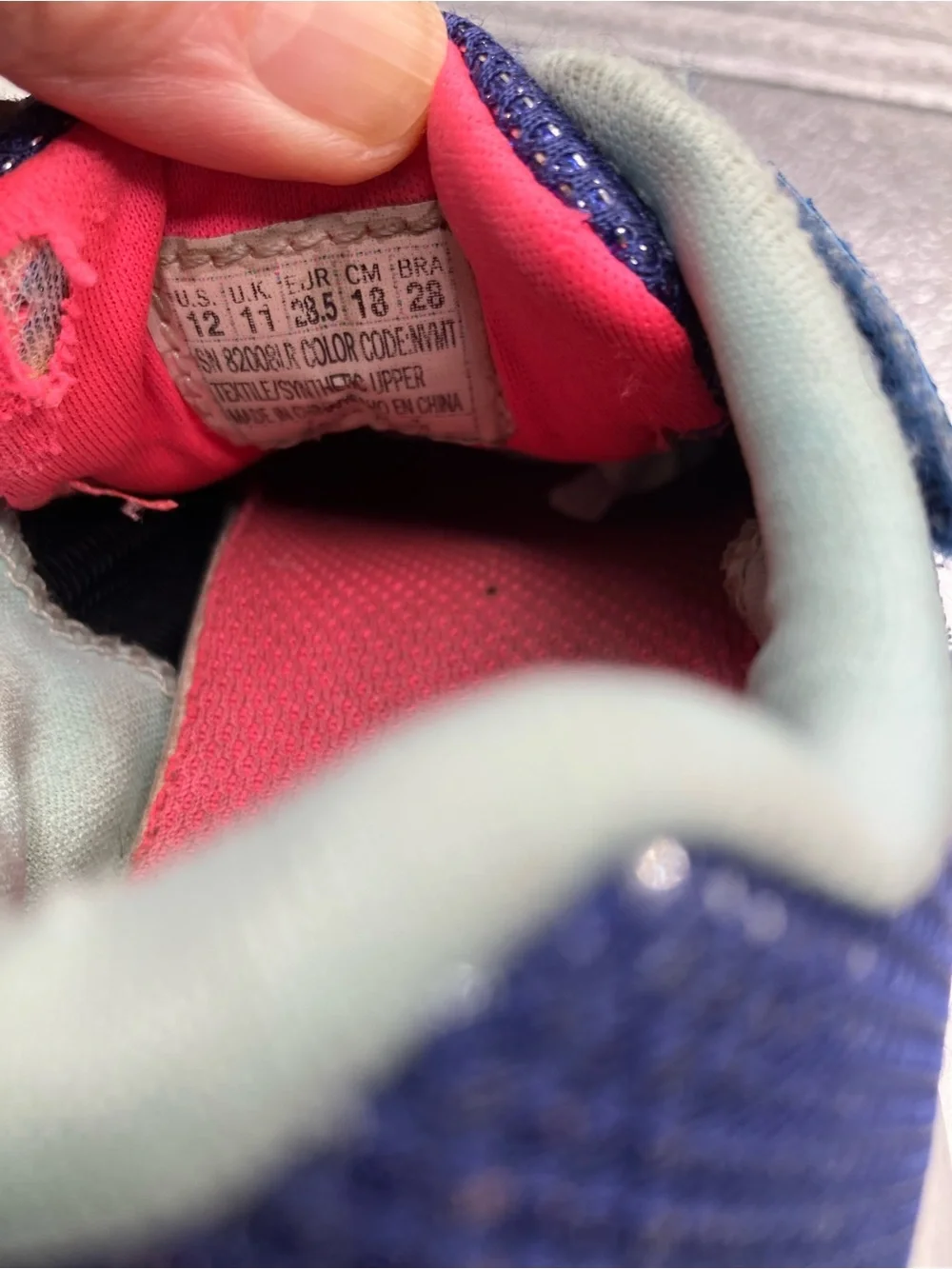 Skechers Girls Navy Blue Pink Accent Light-Up Sneakers